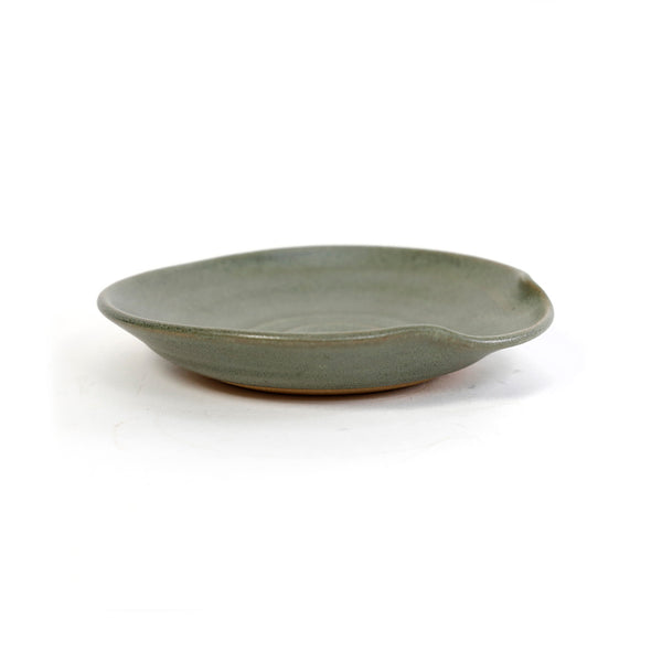 Handmade Ceramic Spoon Rest / Sage