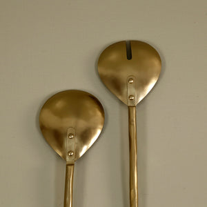 Forged Salad Servers Pair / Brass