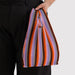 Baggu Pleated Bag / Gradient Stripe Poppy & Lilac