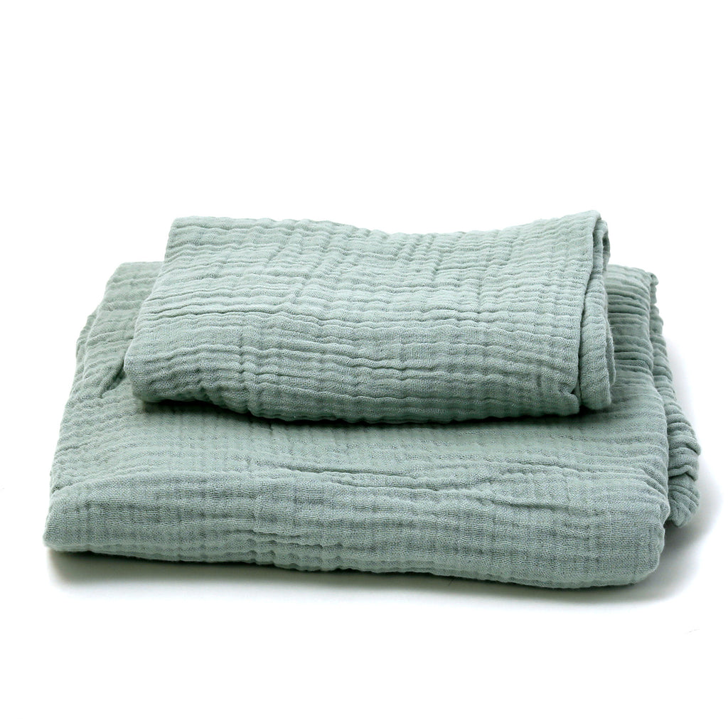 Luxury Muslin Bath Linens / Sage Green
