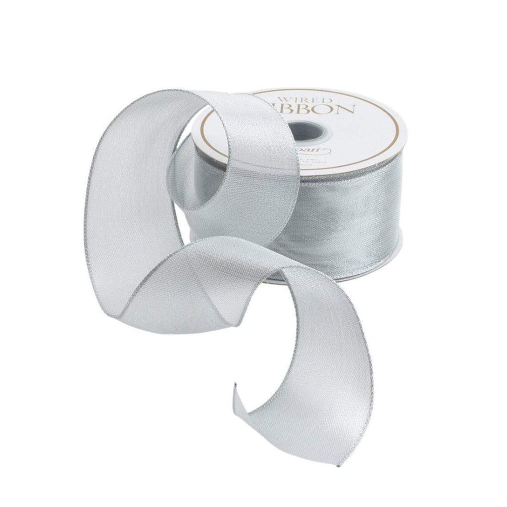 Sheer Silver Wired Ribbon Roll