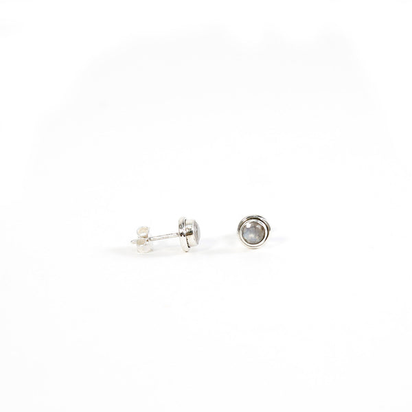 Sterling Silver Moonstone Studs