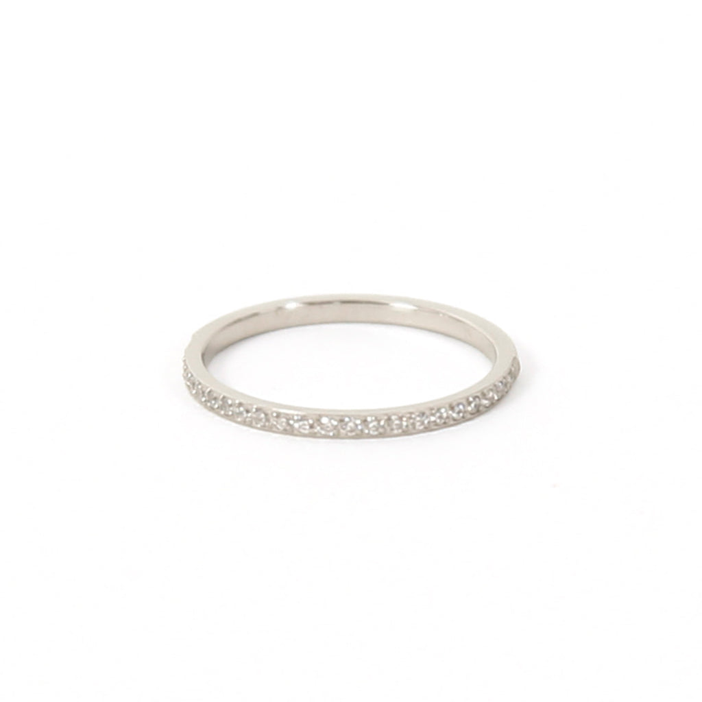 Stacking Ring / Silver Pavé