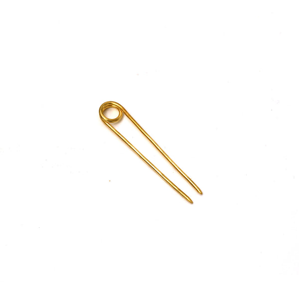 Raw Brass Loop Hair Pin / Short