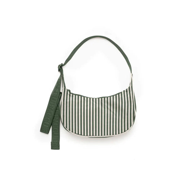 Baggu Small Crescent Bag / Sage Stripe