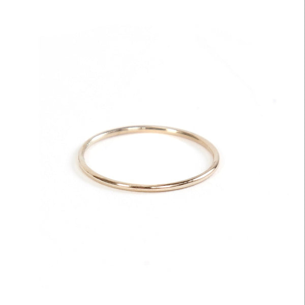 14K Solid Gold Thin Stacker Ring