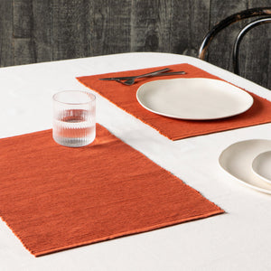 Cotton Spectrum Placemats / Rust