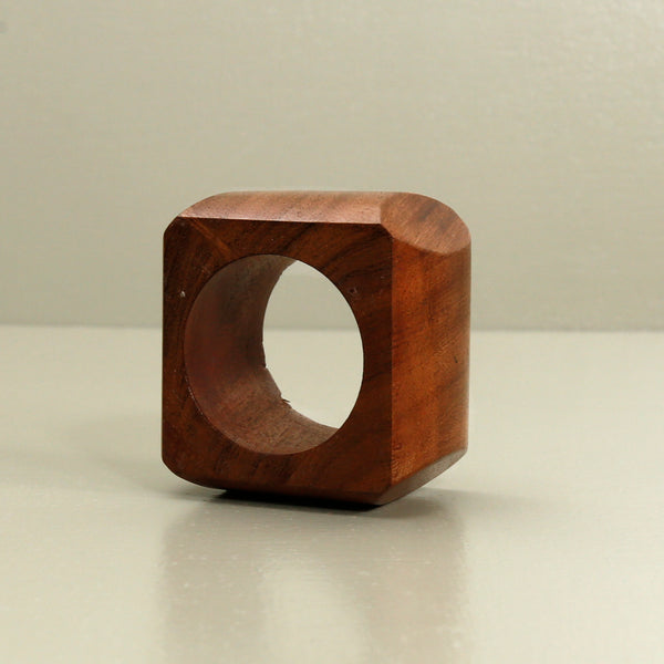 Wooden Square Cut Napkin Ring