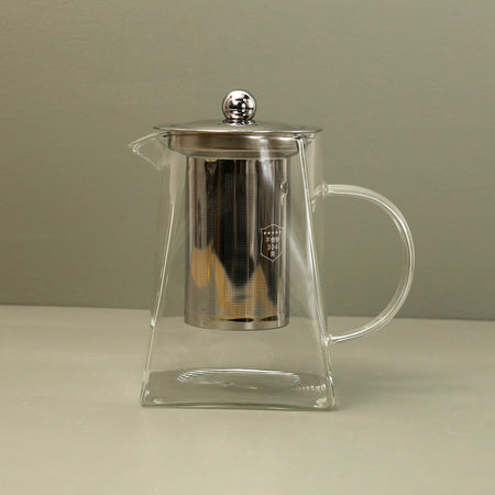 Square Glass Teapot With Infuser & Lid / 25oz