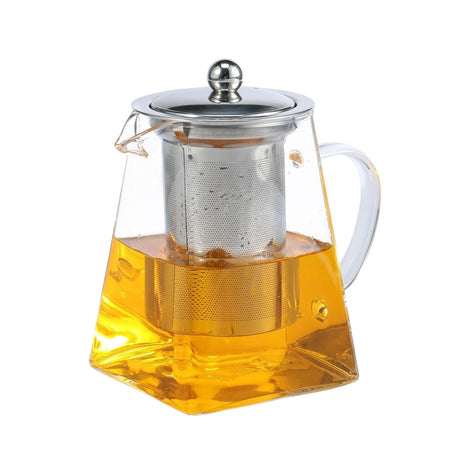 Square Glass Teapot With Infuser & Lid / 25oz