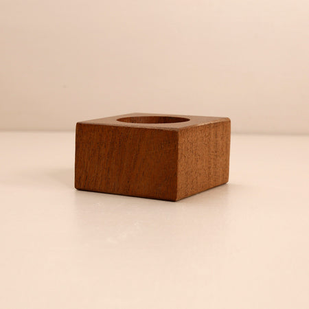 Dark Wood Napkin Ring / Square