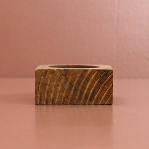 Square Wood Napkin Ring / Swirl Border