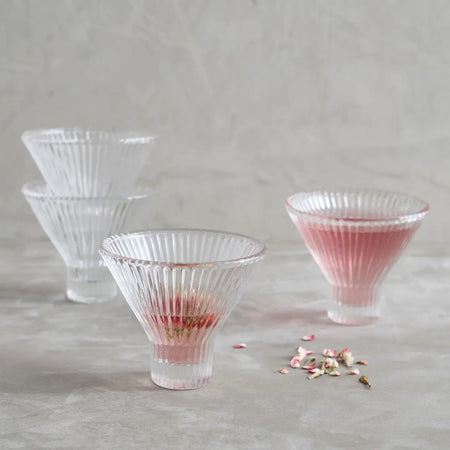 Stemless Pressed Rib Martini Glass