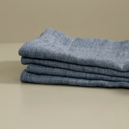 Stonewashed Linen Napkins 4pc / Dusty Blue