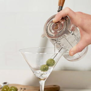 Acacia & Stainless Cocktail Strainer