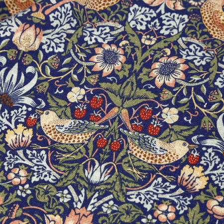 William Morris Linen Table Runners / Strawberry Thief Blue