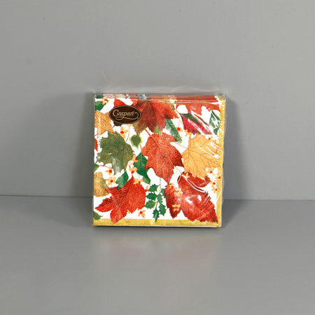 Caspari Paper Cocktail Napkins / Swirling Leaves