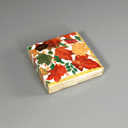 Caspari Paper Cocktail Napkins / Swirling Leaves
