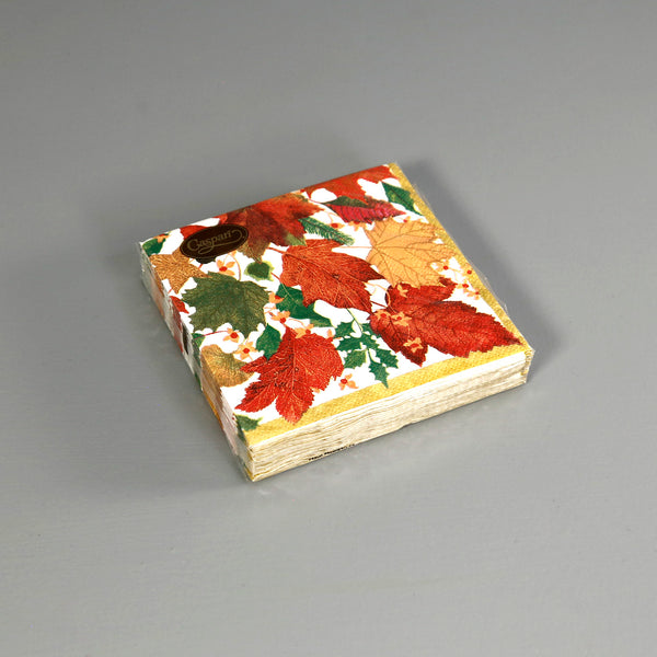 Caspari Paper Cocktail Napkins / Swirling Leaves