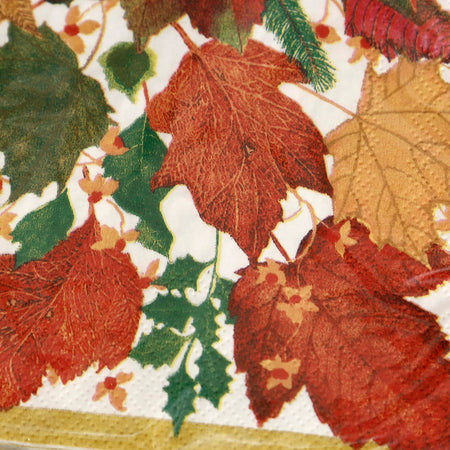 Caspari Paper Cocktail Napkins / Swirling Leaves