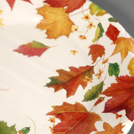Caspari Paper Dinner Plates / Swirling Leaves