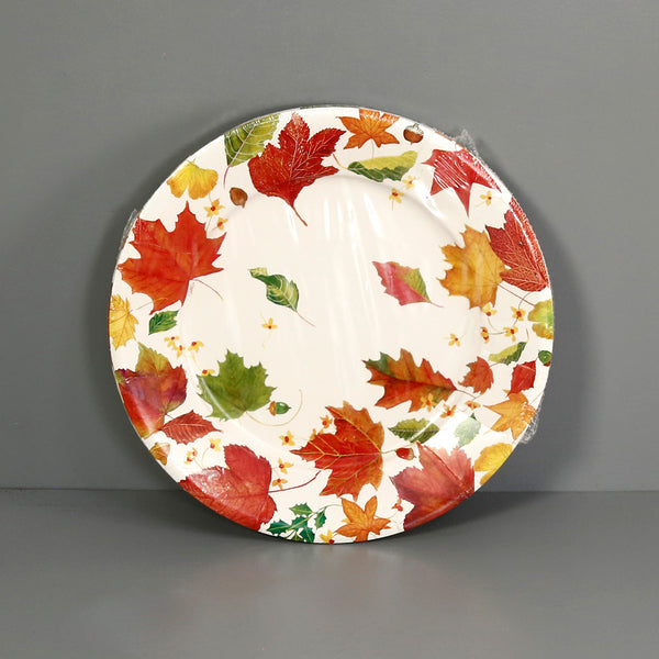 Caspari Paper Dinner Plates / Swirling Leaves