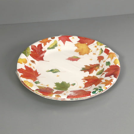 Caspari Paper Dinner Plates / Swirling Leaves