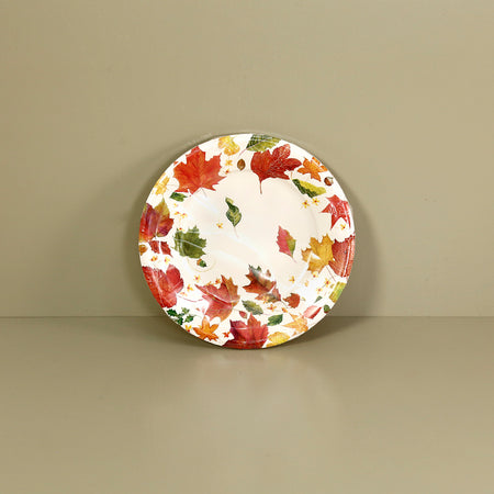 Caspari Paper Salad & Dessert Plates / Swirling Leaves
