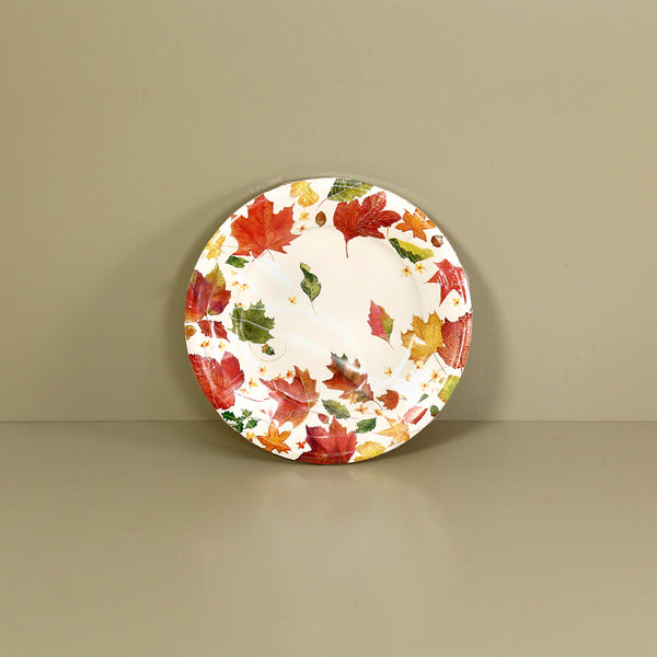 Caspari Paper Salad & Dessert Plates / Swirling Leaves