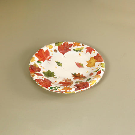 Caspari Paper Salad & Dessert Plates / Swirling Leaves