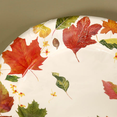 Caspari Paper Salad & Dessert Plates / Swirling Leaves