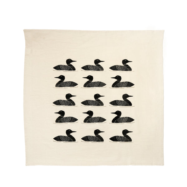 Hand Printed Tea Towel / Loons