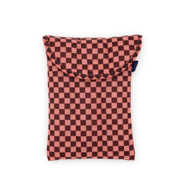 Baggu Puffy Tablet Sleeve 8" / Pink Brown Check