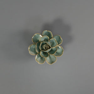 Ceramic Flower / Teal Gardenia