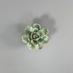 Ceramic Flower / Teal Gardenia