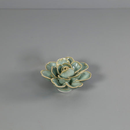 Ceramic Flower / Teal Gardenia