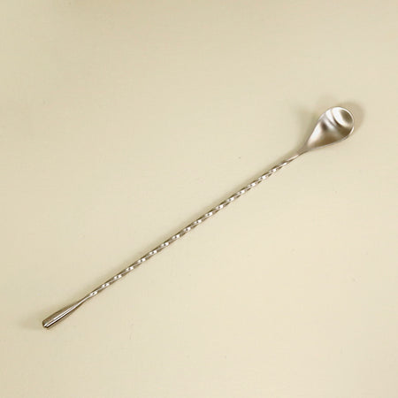 Tear Drop Spiral Bar Spoon / Silver Tone