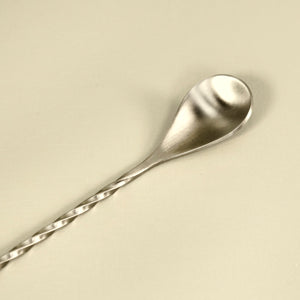 Tear Drop Spiral Bar Spoon / Silver Tone