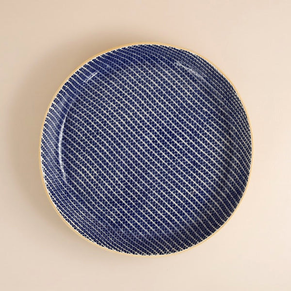 Terrafirma Large Round Cocktail Platter / Strata / Cobalt