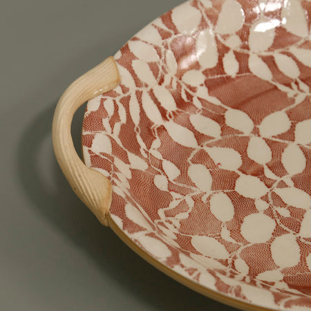 Terrafirma 13" Handled Round Platter / Aspen / Poppy