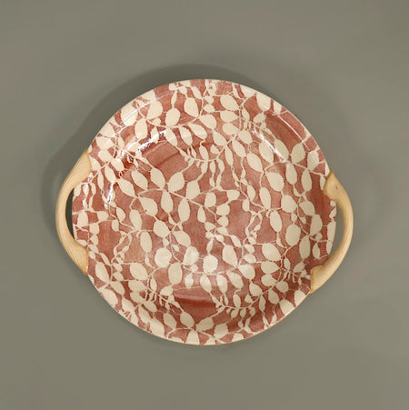 Terrafirma 13" Handled Round Platter / Aspen / Poppy