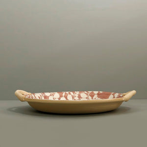 Terrafirma 13" Handled Round Platter / Aspen / Poppy