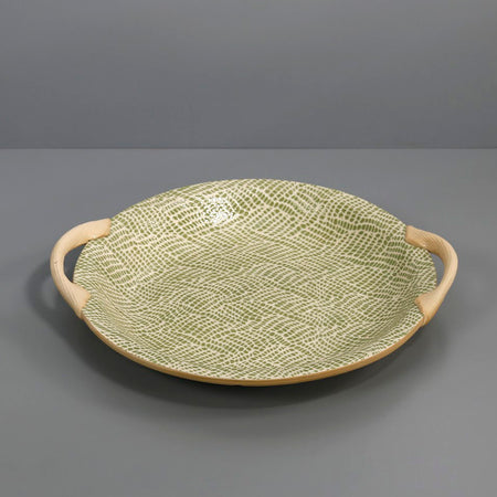 Terrafirma 13" Handled Round Platter / Braid / Citrus