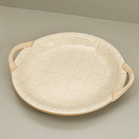 Terrafirma 13" Handled Round Platter / Deco / Butter