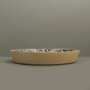 Terrafirma Large Round Cocktail Platter / Laurel / Cobalt