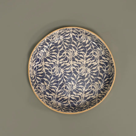 Terrafirma Large Round Cocktail Platter / Laurel / Cobalt