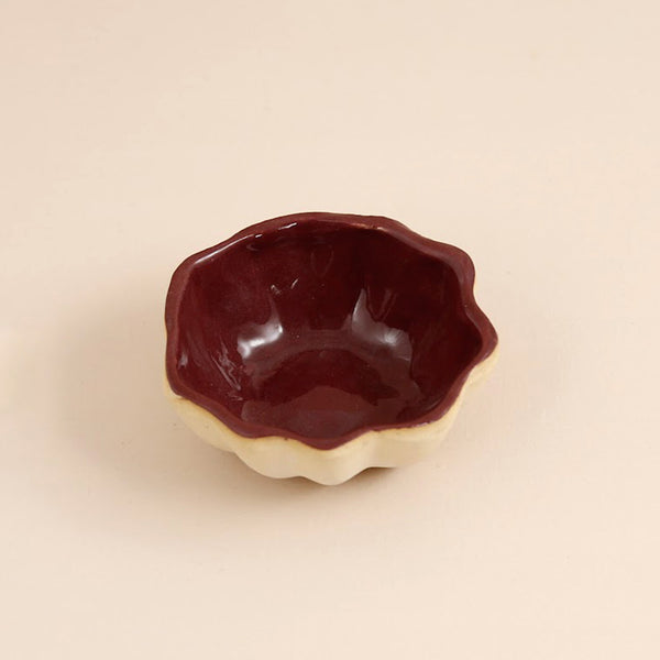 Terrafirma Mini Scallop Bowl / Bordeaux