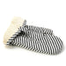 Terry Lined Cotton Oven Mitt / Metro Stripe Black