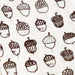 Hand Printed Tea Towel / Acorns