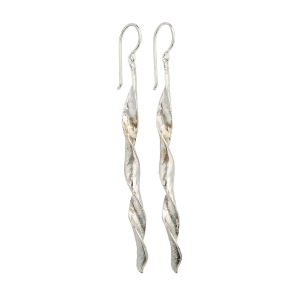 Cast Partridge Pea Seed Pod Earrings / Sterling
